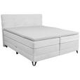 BOXSPRINGBETT 160/200 cm  in Weiß  - Schwarz/Weiß, KONVENTIONELL, Textil/Metall (160/200cm) - Carryhome