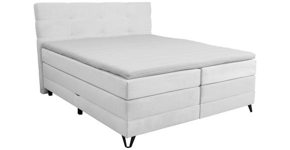 BOXSPRINGBETT 160/200 cm  in Weiß  - Schwarz/Weiß, KONVENTIONELL, Textil/Metall (160/200cm) - Carryhome