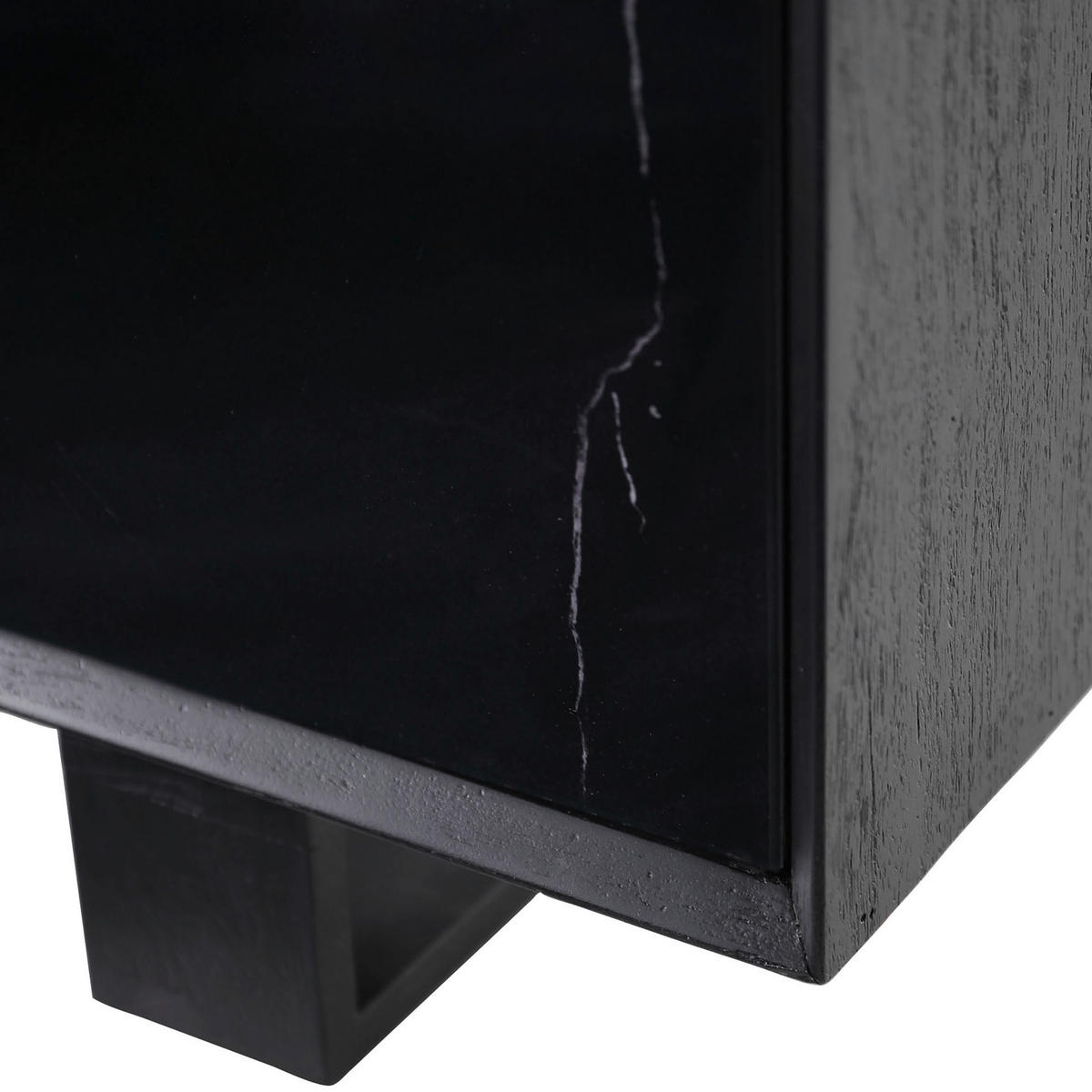 SIDEBOARD  in 145/80/42 cm  - Schwarz/Weiß, MODERN, Glas/Holz (145/80/42cm) - Livetastic