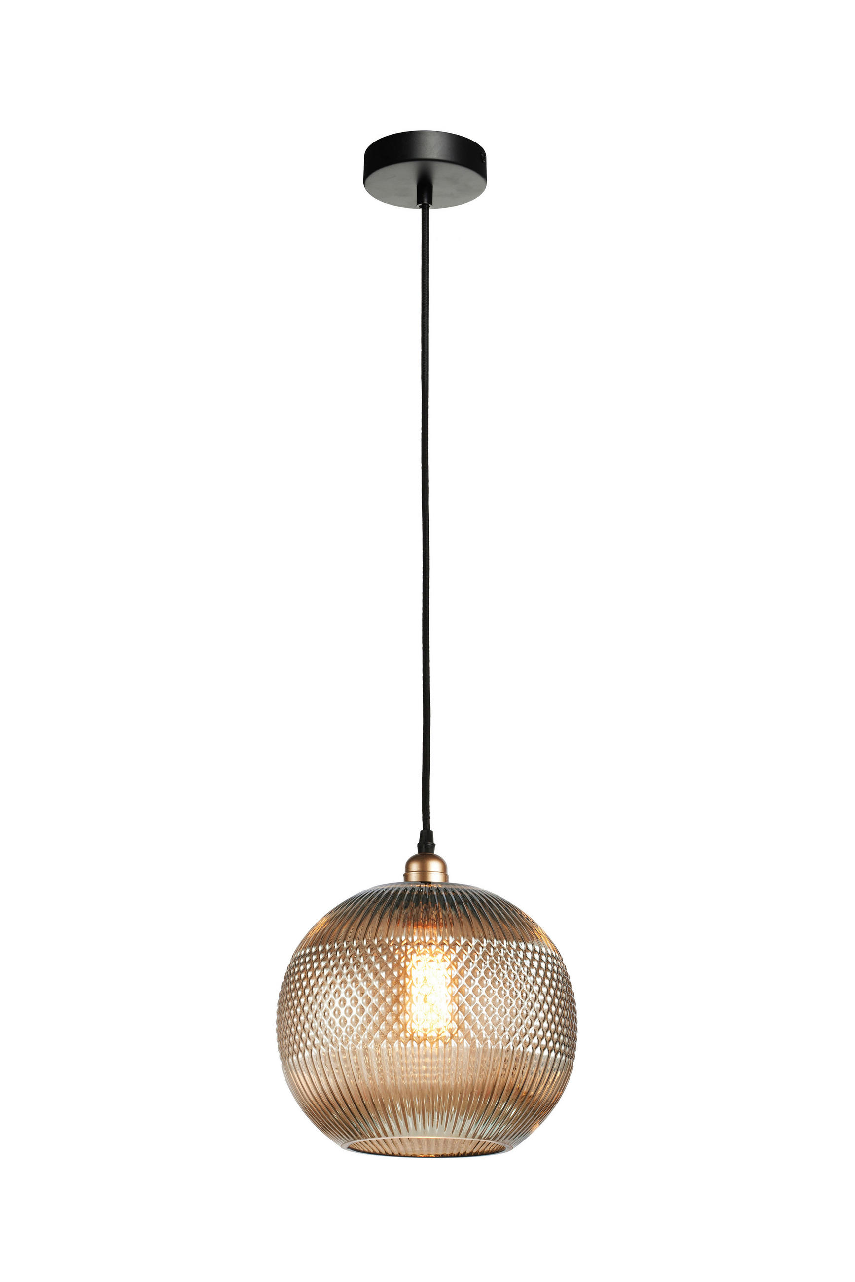 ZÁVESNÉ SVIETIDLO, 25/25/26 cm  - sivá/zlatá, Basics, sklo (25/25/26cm) - MID.YOU