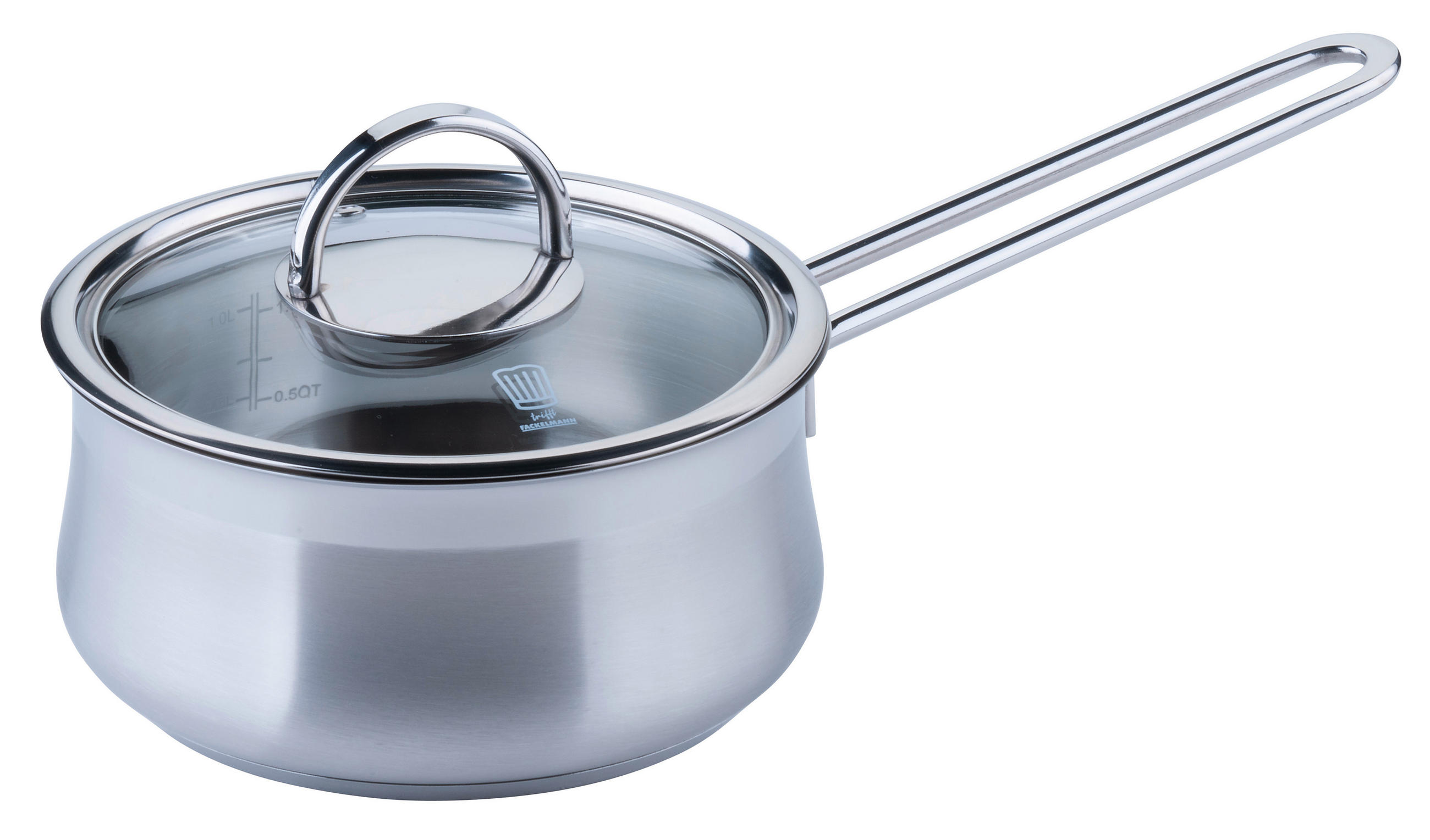 STIELKASSEROLLE Chefkoch 1,5 L  - Silberfarben, Basics, Metall (16cm) - Chefkoch+Fackelmann