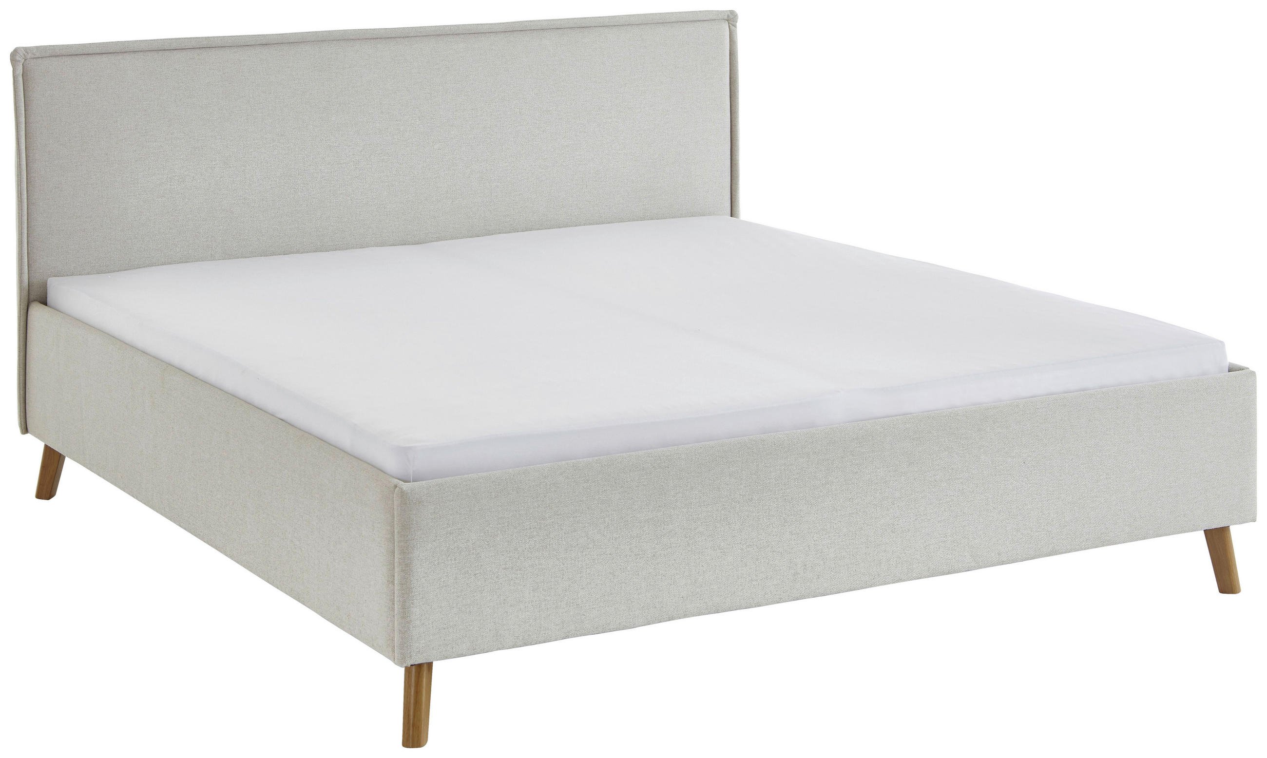 POLSTERBETT 180/200 cm,  in Beige,  - Eichefarben/Beige, Basics, Holz/Textil (180/200cm) - Boxxx