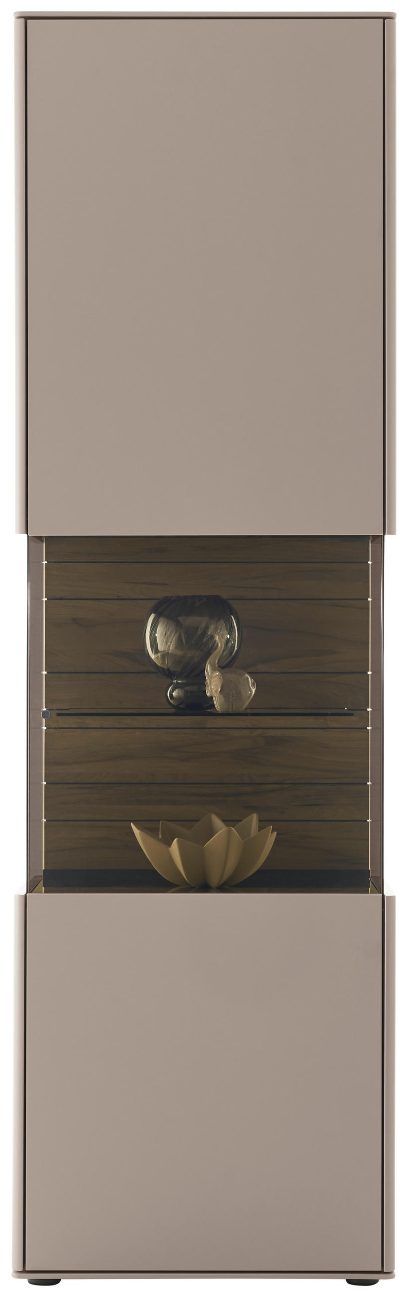 VITRINE Sandfarben, Buchefarben  62/206/43 cm  - Sandfarben/Buchefarben, Design, Glas/Holz (62/206/43cm) - Johann Jakob
