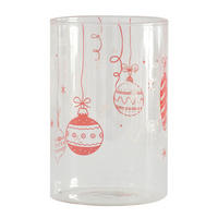 TEELICHTGLAS  - Klar/Rot, LIFESTYLE, Glas (13/20cm) - X-Mas