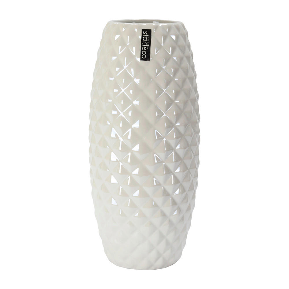 VÁZA, keramika, 32 cm - bílá, Basics, keramika (15/32/15cm)