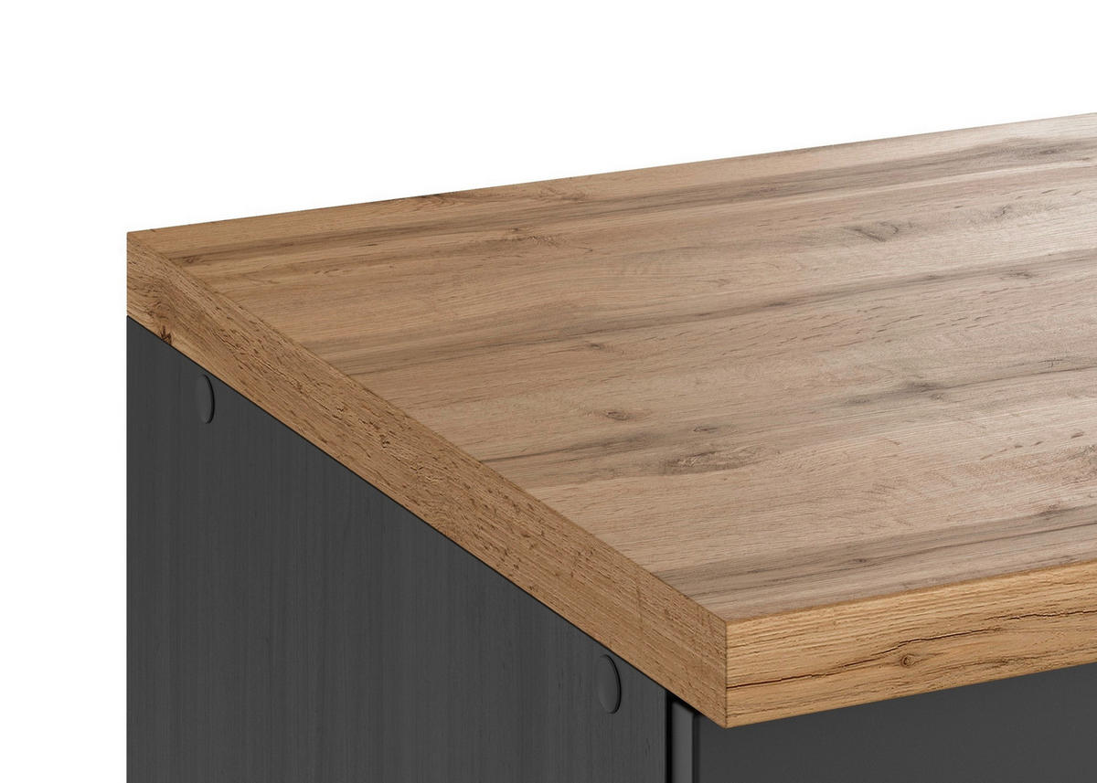 BÄNKSKÅP FÖR DISKHO 120/86/60 cm  i grå, ek Wotan  - ek Wotan/grå, Lifestyle, metall/trämaterial (120/86/60cm) - Held