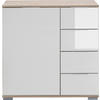 KOMODA, biela, farba duba, 81/83/41 cm - biela/farba duba, Design, kov/kompozitné drevo (81/83/41cm) - Carryhome
