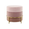 HOCKER Samt Rosa, Goldfarben  - Goldfarben/Rosa, Basics, Textil/Metall (48,5/46/48,5cm) - Kayoom