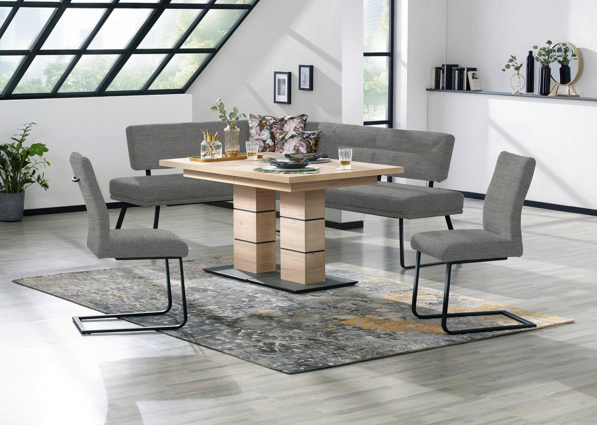 SCHWINGSTUHL  in Stahl Chenille  - Schwarz/Grau, Design, Textil/Metall (47/93/58cm) - Dieter Knoll