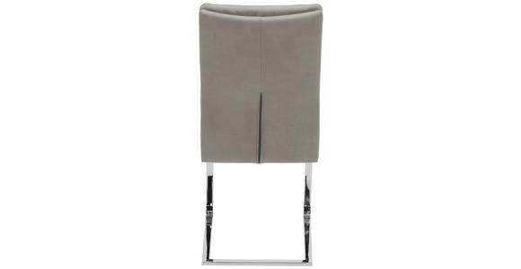 SCHWINGSTUHL in Stahl Mikrofaser - Chromfarben/Ecru, Design, Textil/Metall (47/100/64cm) - Novel