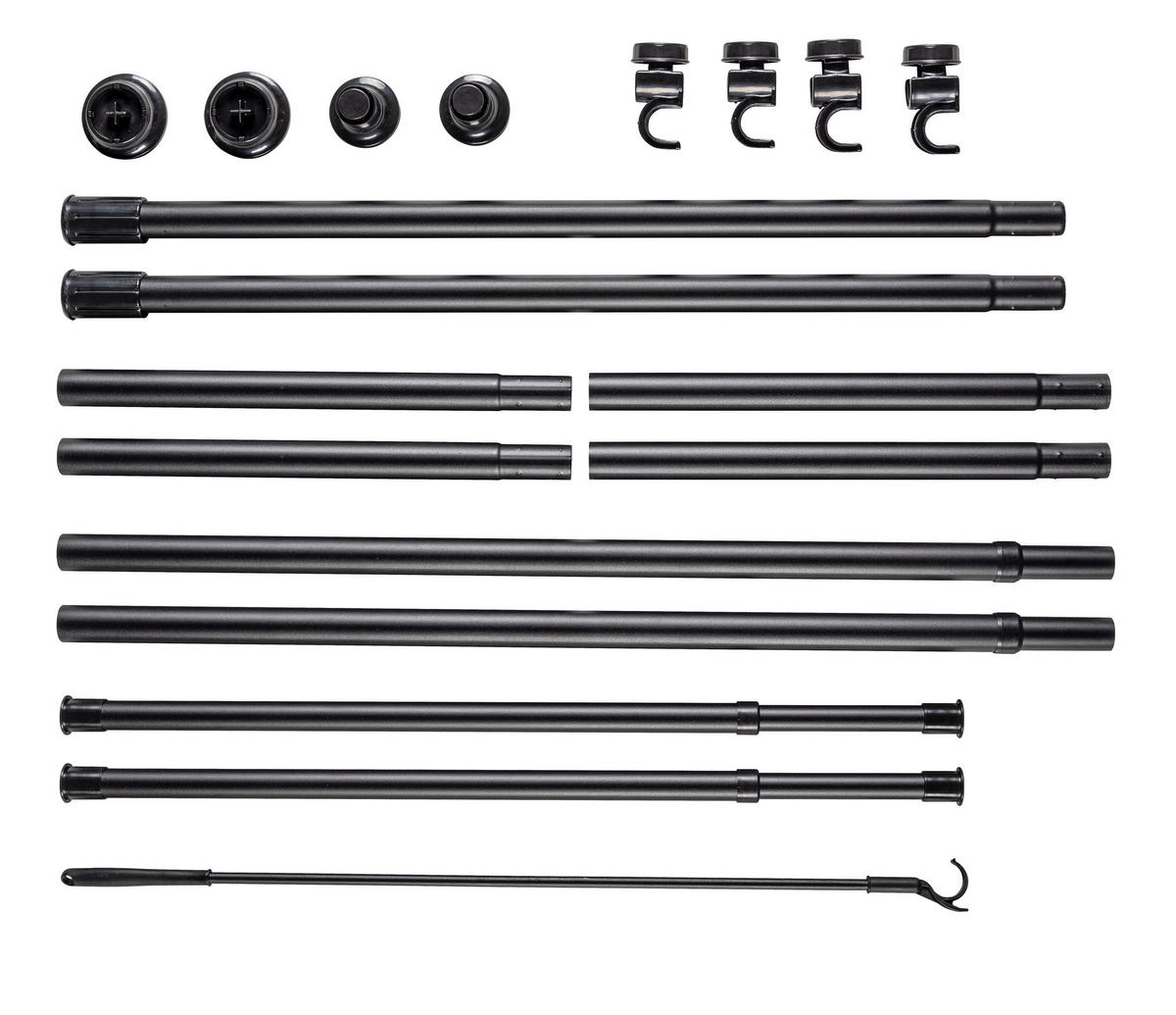 INNENEINTEILUNG 75/165/11 cm Wenko HERKULES BASIC Schwarz  - Schwarz, MODERN, Kunststoff/Metall (75/165/11cm) - Wenko