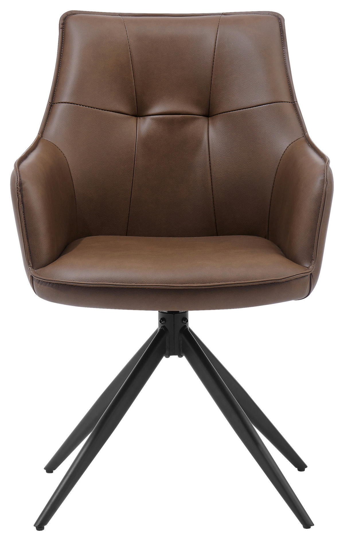 STOLICA S NASLONOM ZA RUKE  smeđa, crna  drvo, metal, tekstil      - smeđa/crna, Moderno, drvo/metal (58/87/61,5cm) - Livetastic