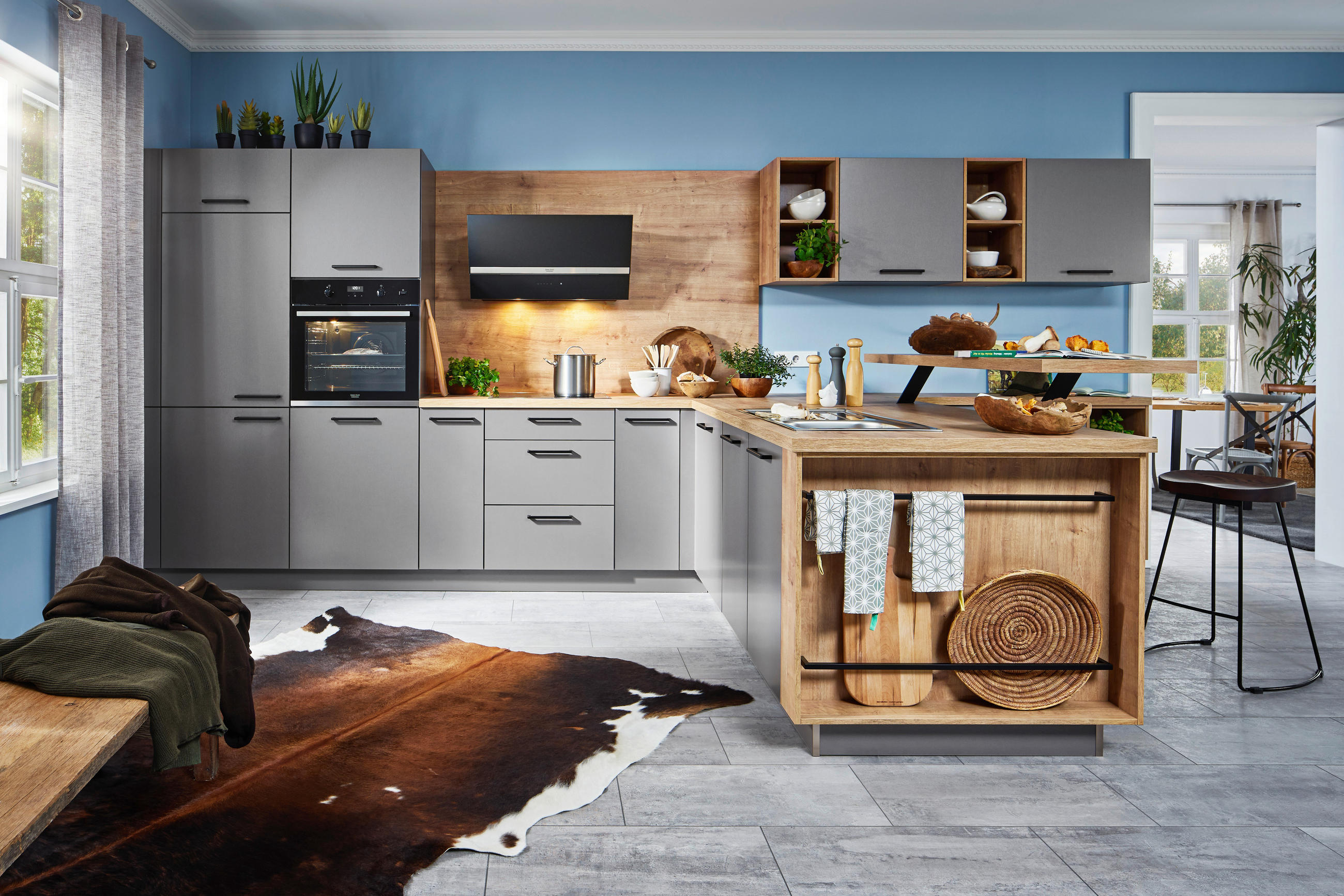 EINBAUKÜCHE DK213  - Perlmutt, Design, Holzwerkstoff - Dieter Knoll