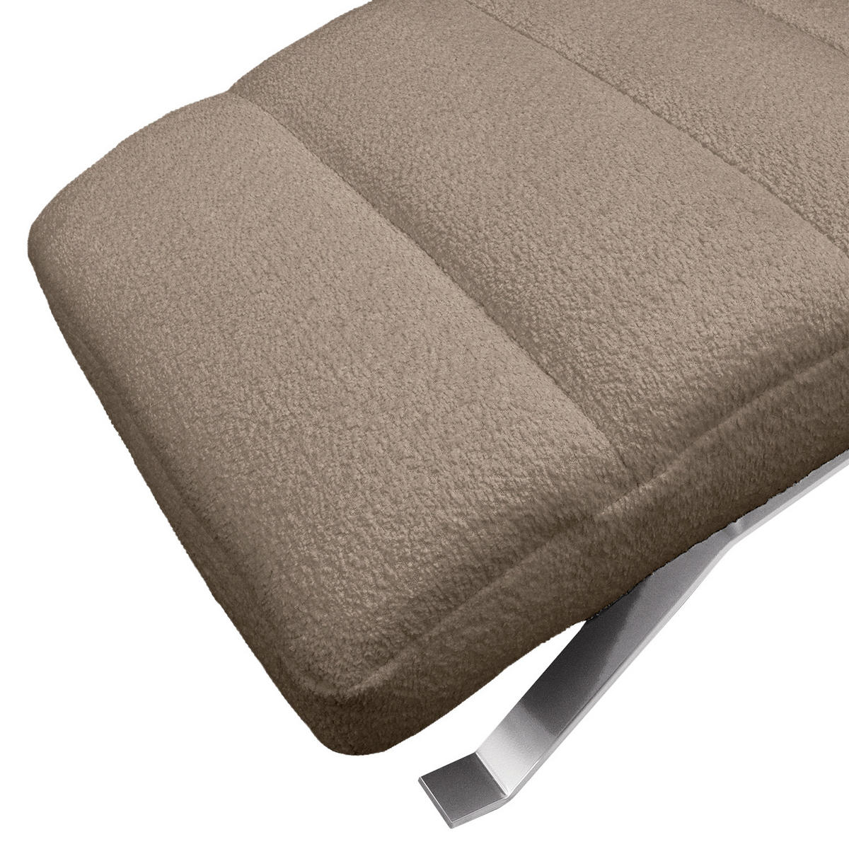 RELAXLIEGE in Bouclé Braun  - Silberfarben/Braun, Design, Textil/Metall (65/65-95/171cm) - Livetastic