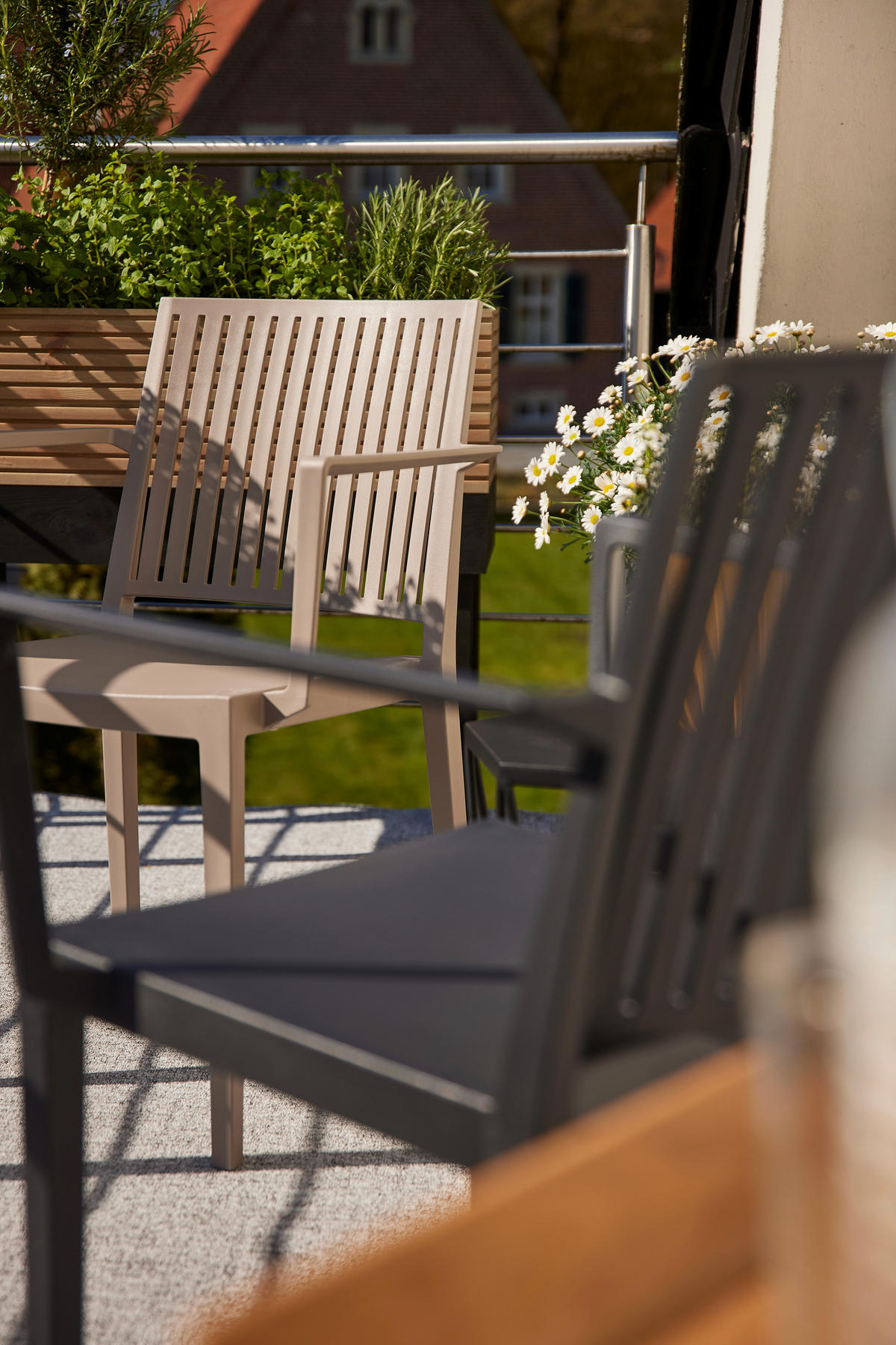 GARTENGARNITUR 3-teilig Stahl  - Anthrazit, Basics, Kunststoff/Metall (80/80/80cm) - Siena Garden