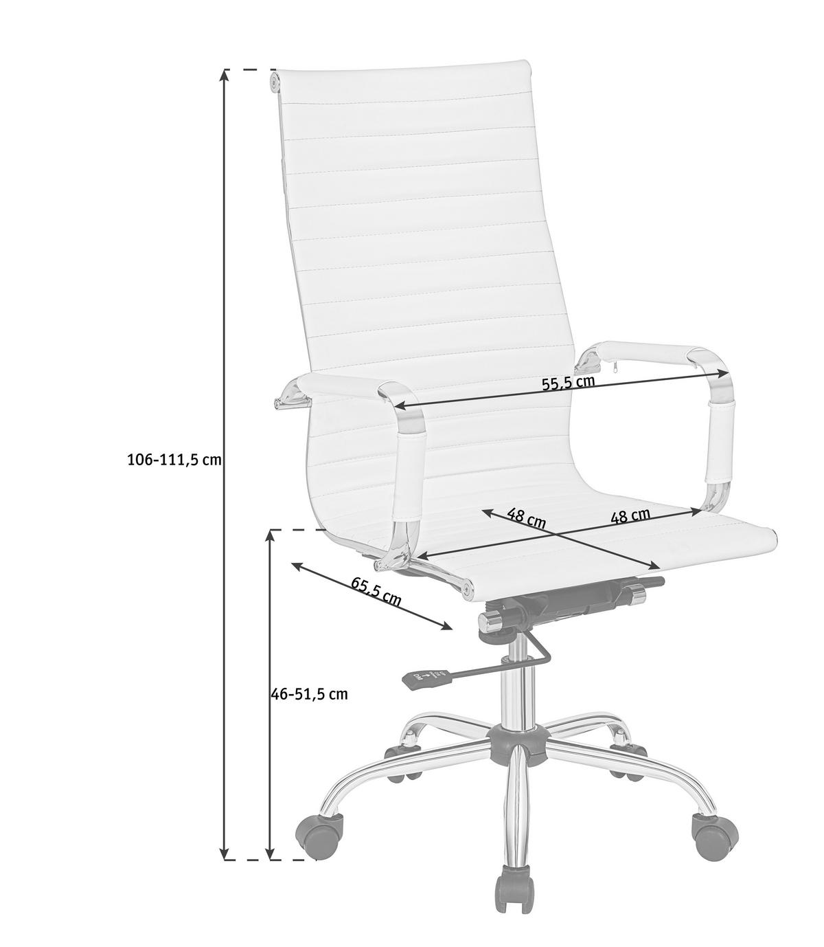 UREDSKA STOLICA  bijela, boje kroma  metal, plastika, tekstil  - bijela/boje kroma, Konvencionalno, metal/tekstil (55,5cm) - Xora