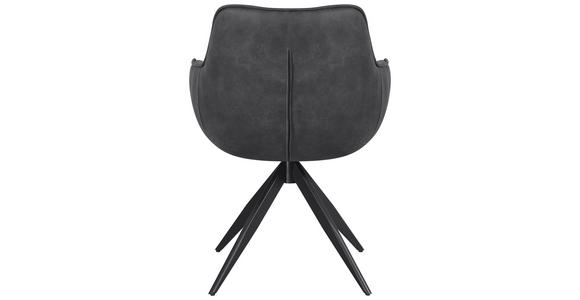ARMLEHNSTUHL in Eisen Mikrofaser - Dunkelgrau/Schwarz, Design, Textil/Metall (64/86/63cm) - Carryhome
