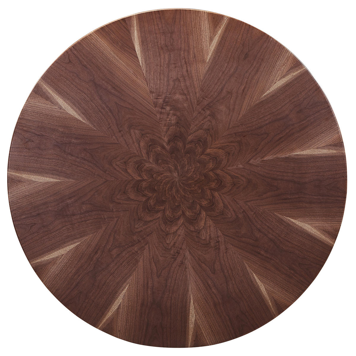 ESSTISCH 120/120/75 cm teilmassiv  Holz, Metall rund Walnussfarben  - Schwarz Hochglanz/Walnussfarben, Design, Holz/Metall (120/120/75cm) - Novel