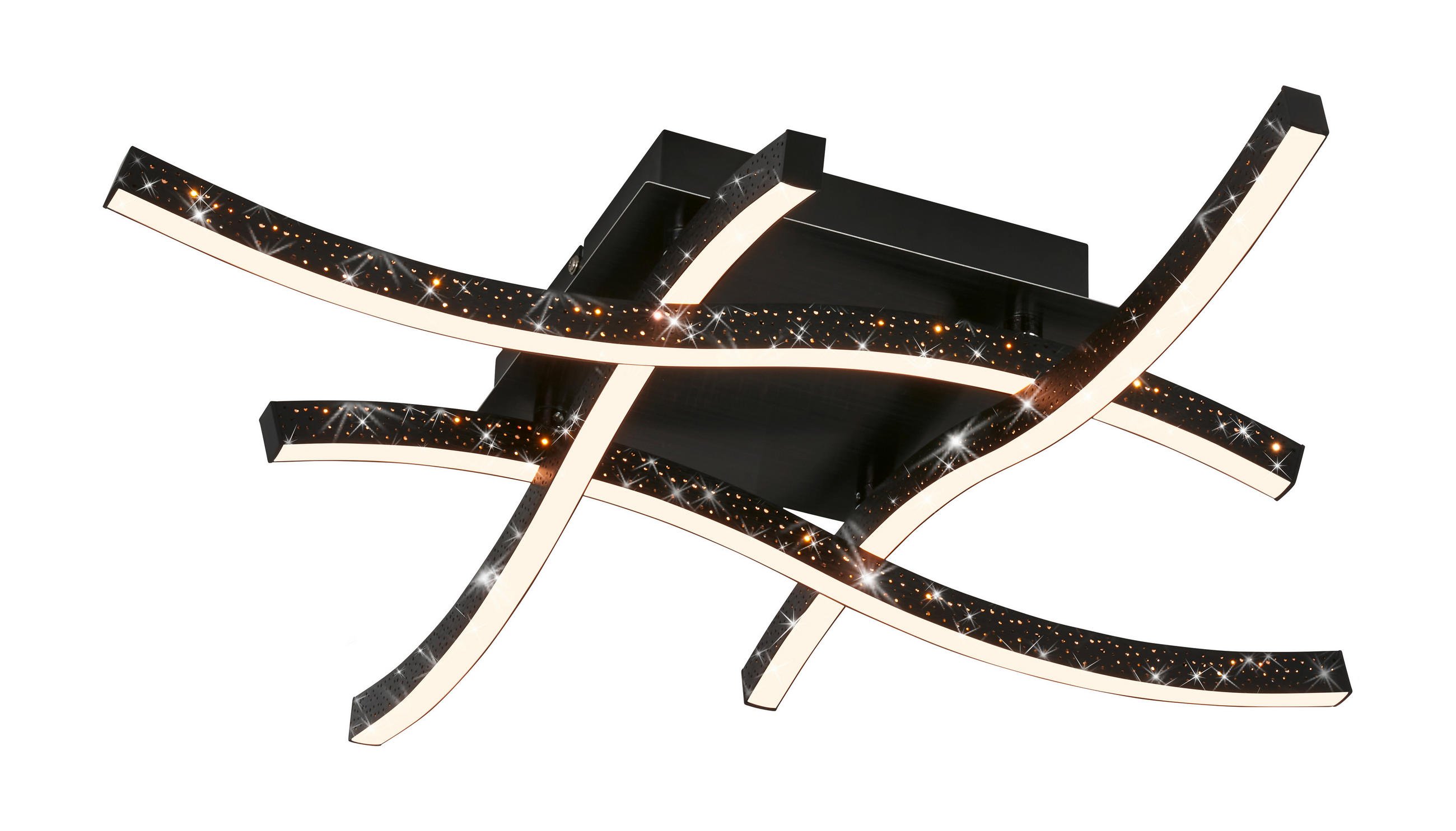 LED-DECKENLEUCHTE     - Schwarz, Basics, Kunststoff/Metall (64,5/64,5/10cm) - Briloner
