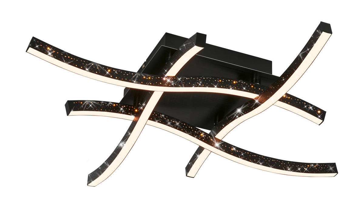 LED-DECKENLEUCHTE     - Schwarz, Basics, Kunststoff/Metall (64,5/64,5/10cm) - Briloner