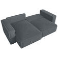 ECKSOFA Grau Cord Zierkissen, Rückenkissen, Schlaffunktion, Rücken echt  - Schwarz/Grau, MODERN, Kunststoff/Textil (153/250cm) - Xora