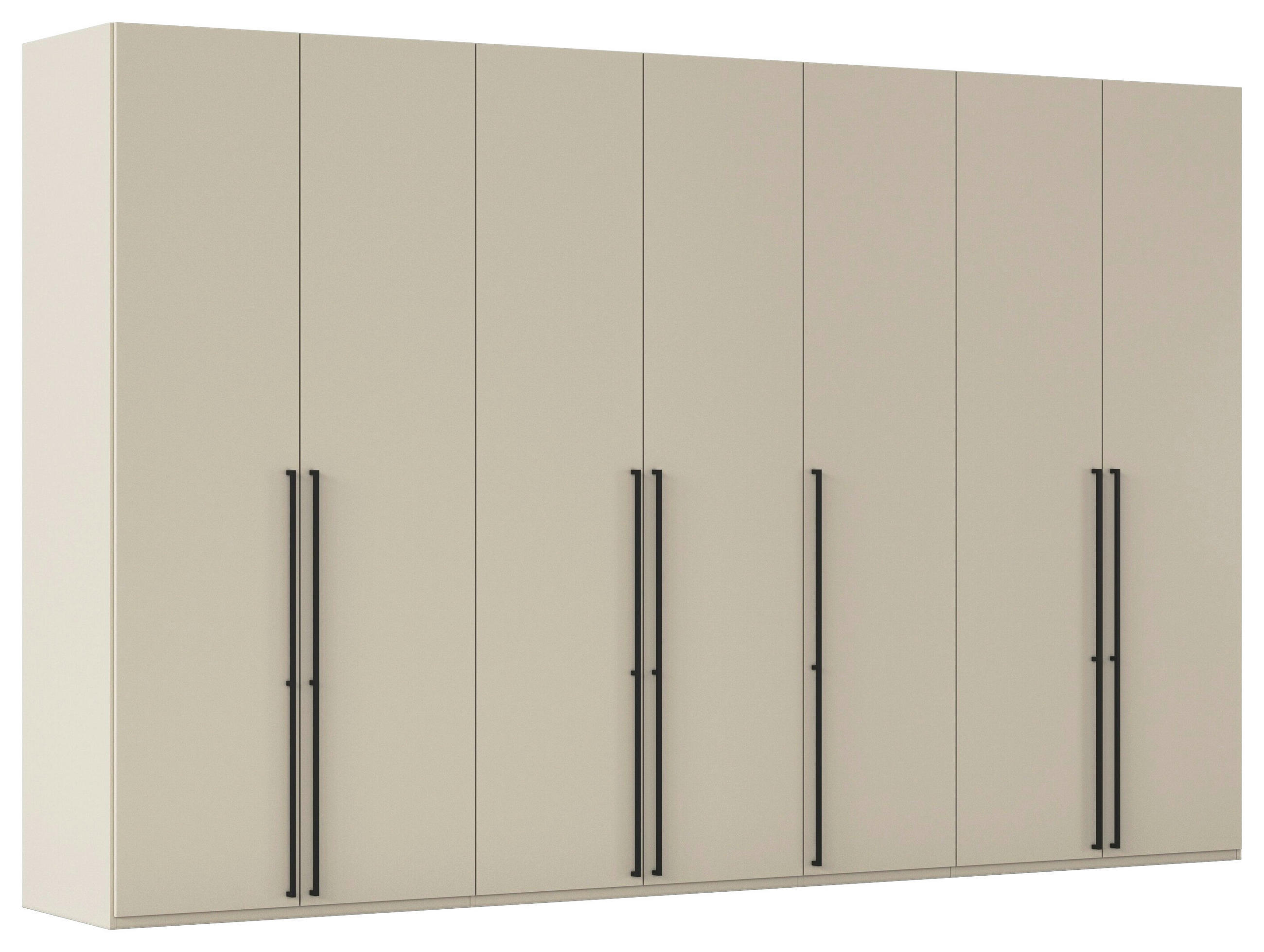 DREHTÜRENSCHRANK 350/235/61 cm,  in Champagner, 7-türig  - Champagner/Schwarz, Basics, Holzwerkstoff/Metall (350/235/61cm) - Novel