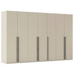 DREHTÜRENSCHRANK 350/223/61 cm,  in Champagner, 7-türig  - Champagner/Schwarz, Basics, Holzwerkstoff/Metall (350/223/61cm) - Novel