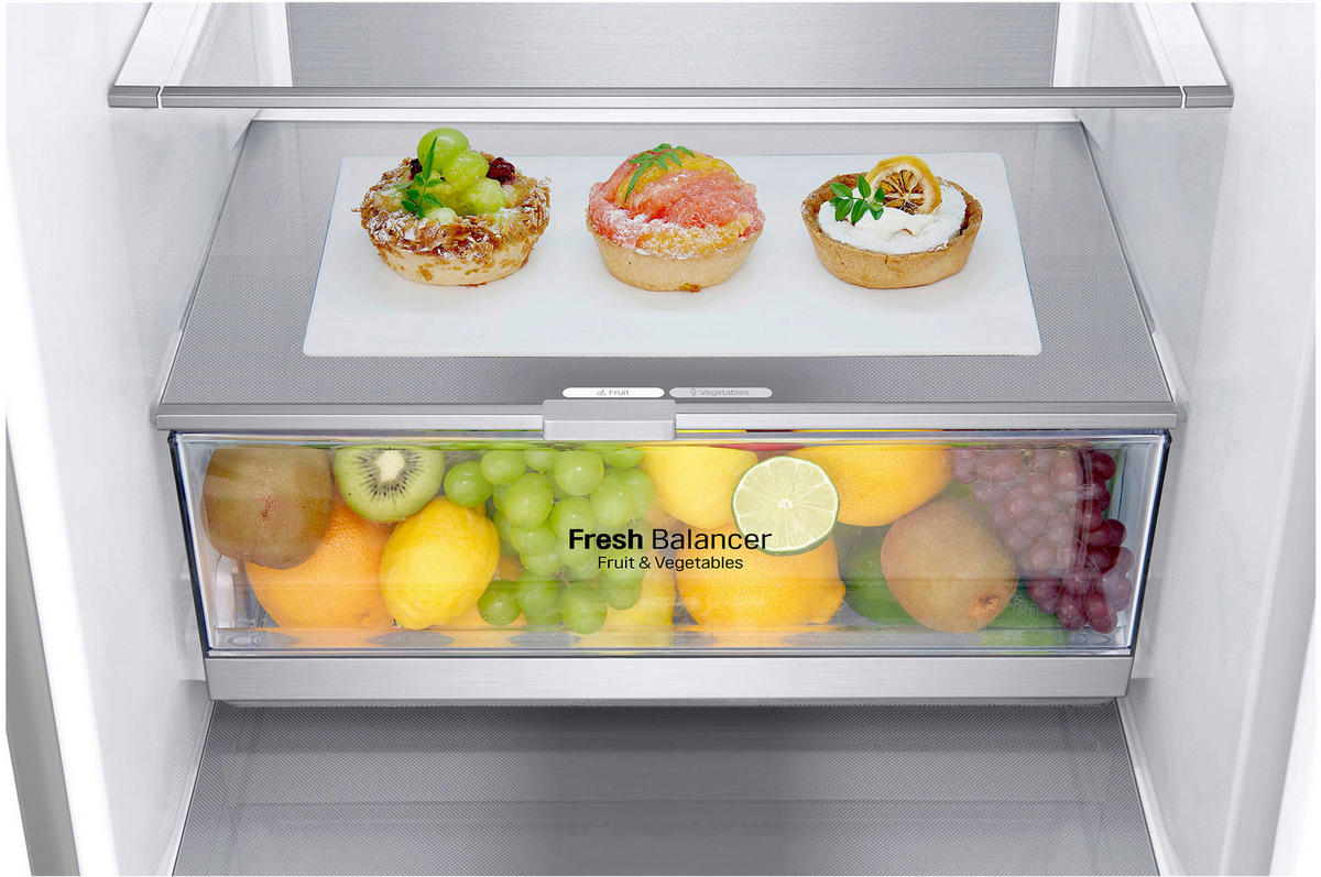 KÜHL-GEFRIER-KOMBINATION 60/203/68 cm GBB92MBB3P  - Silberfarben, Trend, Glas/Kunststoff (60/203/68cm) - LG