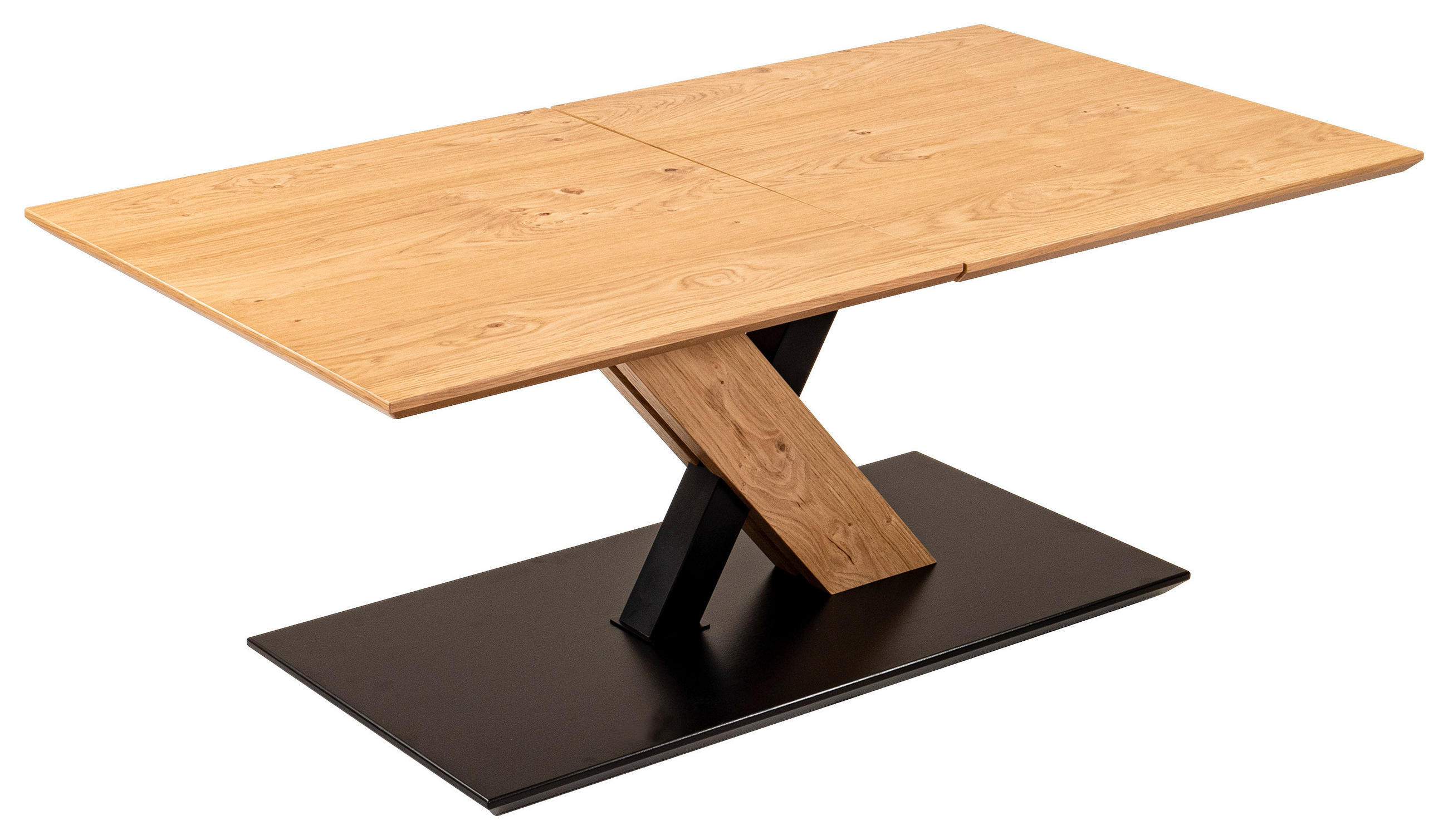 COUCHTISCH Metall, Holzwerkstoff 110/60/45 cm  - Eichefarben/Schwarz, Natur, Holzwerkstoff/Metall (110/60/45cm) - Venda