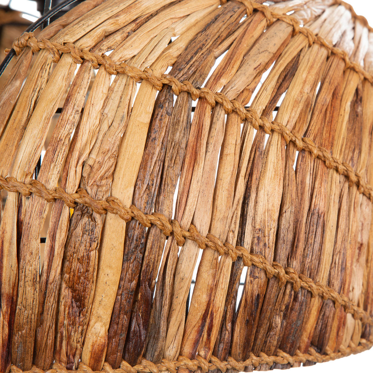 HÄNGELEUCHTE 40/150 cm  - Schwarz/Naturfarben, Natur, Naturmaterialien/Metall (40/150cm) - Globo