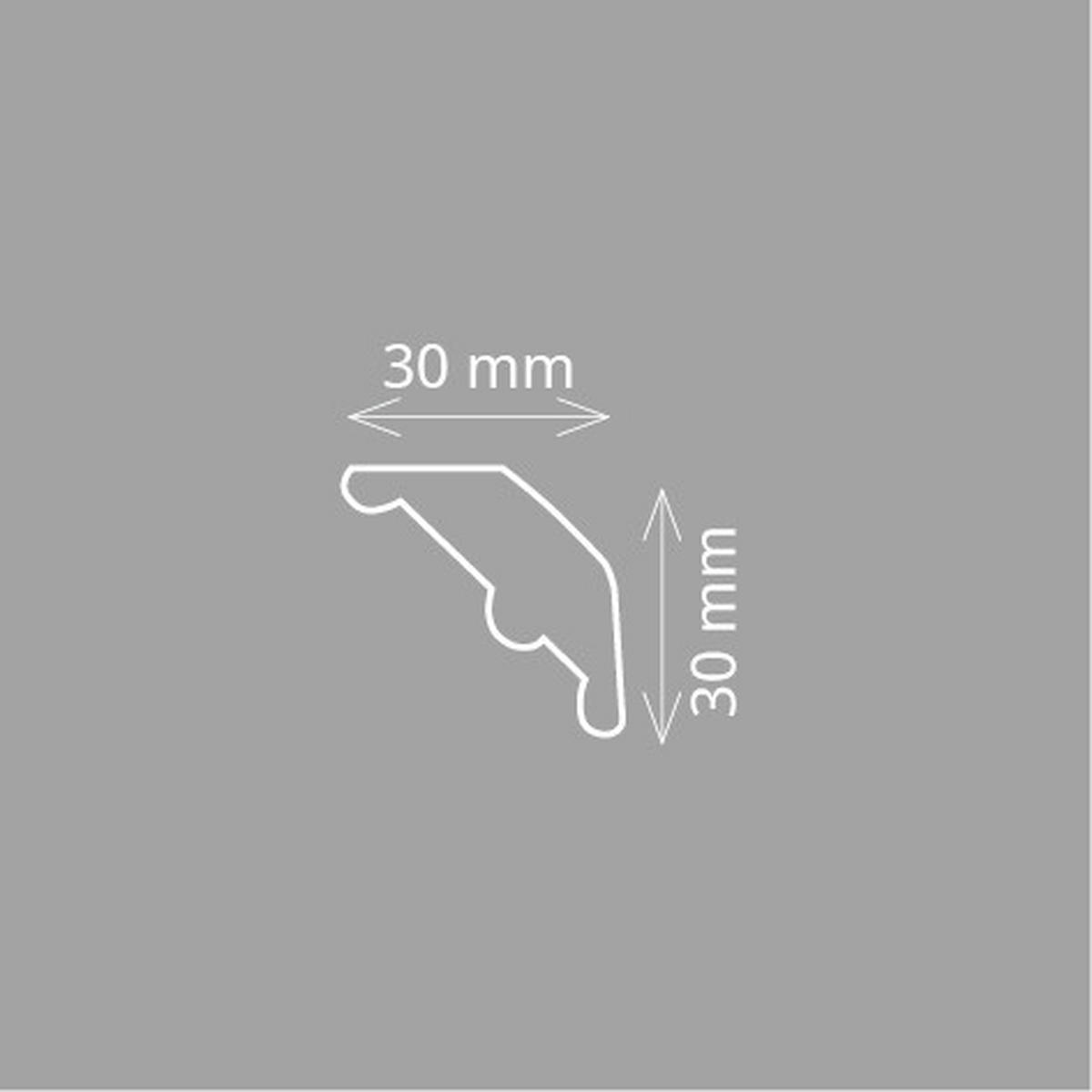 ZIERLEISTE 200/3,0/3,0 cm Weiß Kunststoff  - Weiß, Design, Kunststoff (200/3,0/3,0cm)