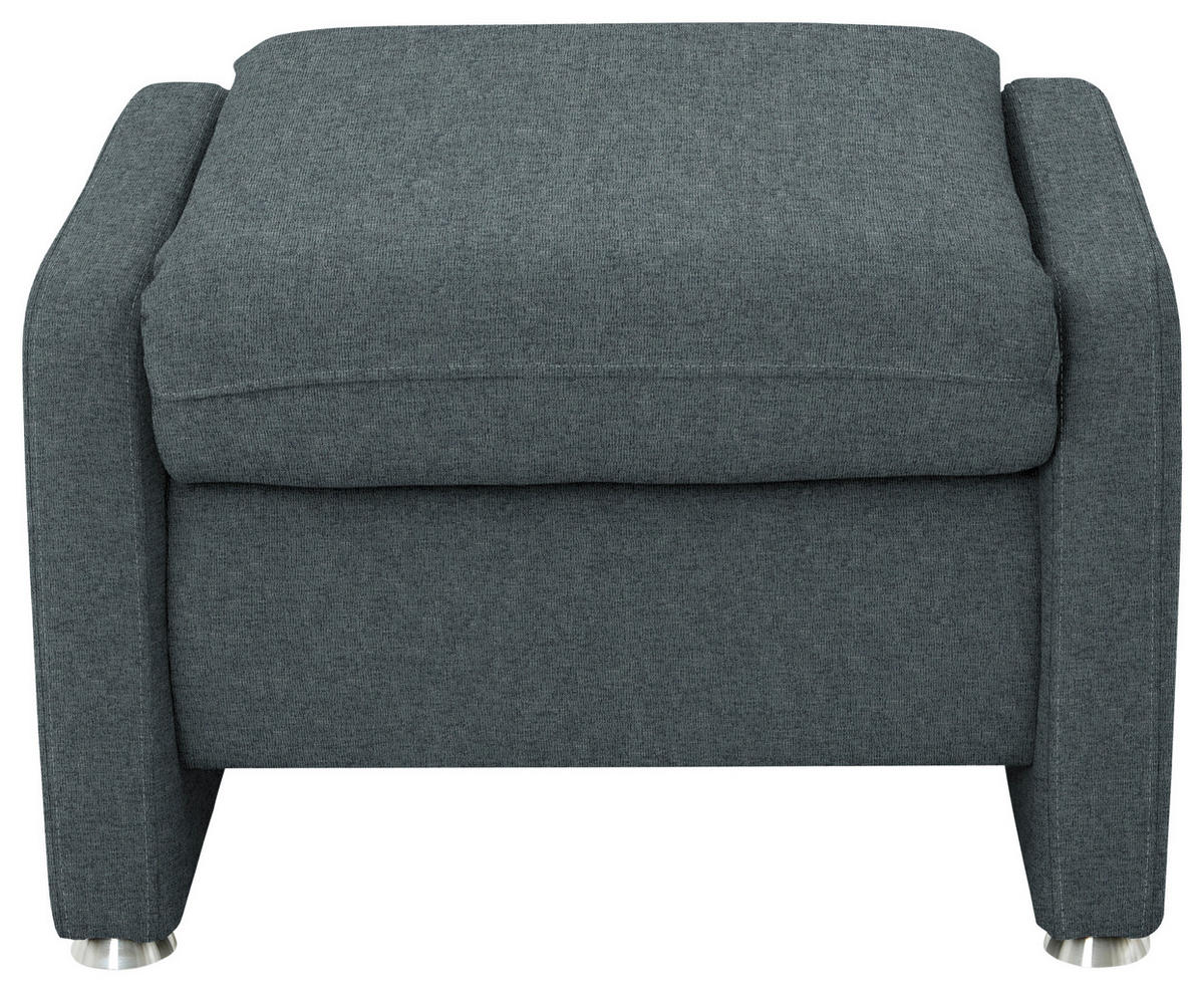 HOCKER Textil Grau  - Alufarben/Grau, Konventionell, Textil/Metall (67/44/58cm) - Beldomo Comfort