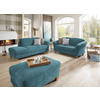 HOCKER in Textil Petrol  - Petrol/Naturfarben, Konventionell, Holz/Textil (101/45/66cm) - Sit & More