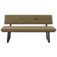 SITZBANK 180/86/60 cm  in Schwarz, Olivgrün  - Schwarz/Olivgrün, MODERN, Textil/Metall (180/86/60cm) - Cantus