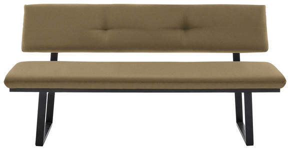 SITZBANK 180/86/60 cm in Schwarz, Olivgrün - Schwarz/Olivgrün, MODERN, Textil/Metall (180/86/60cm) - Cantus