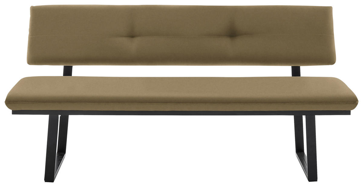 SITZBANK 180/86/60 cm  in Schwarz, Olivgrün  - Schwarz/Olivgrün, MODERN, Textil/Metall (180/86/60cm) - Cantus