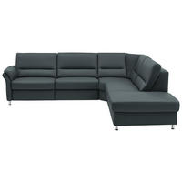 ECKSOFA in Echtleder Blaugrau  - Beige/Blaugrau, Design, Leder/Metall (288/249cm) - Beldomo Premium