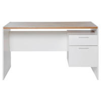 SCHREIBTISCH 123/55/74,5 cm  in Weiß, Eichefarben  - Eichefarben/Weiß, KONVENTIONELL, Holzwerkstoff (123/55/74,5cm) - Livetastic