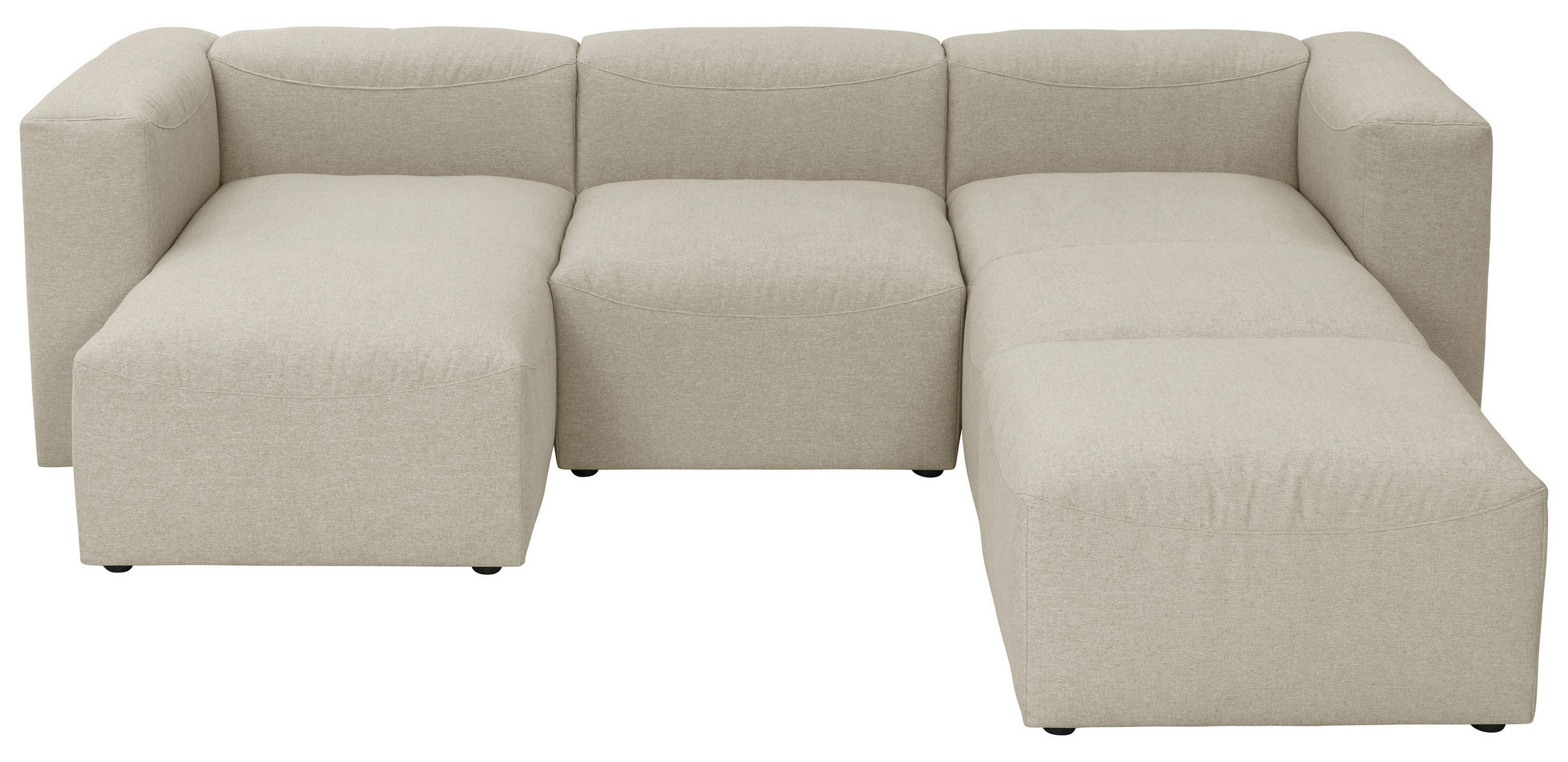 Wohnlandschaft Lena Creme Flachgewebe