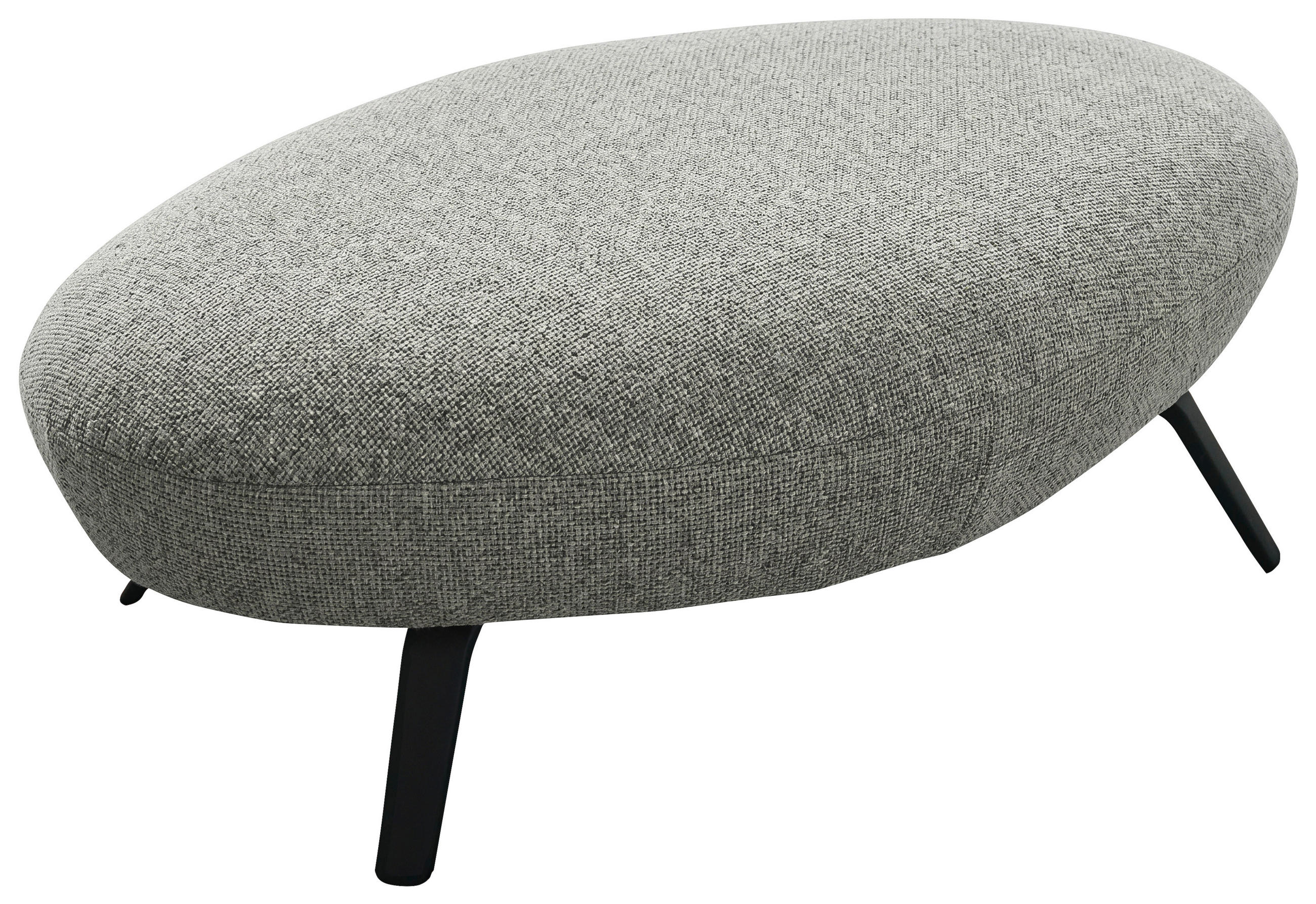 HOCKER Flachgewebe Hellgrau  - Hellgrau/Schwarz, Design, Textil/Metall (117/43/78cm) - Moderano
