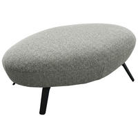 HOCKER Flachgewebe Hellgrau  - Hellgrau/Schwarz, Design, Textil/Metall (117/43/78cm) - Moderano