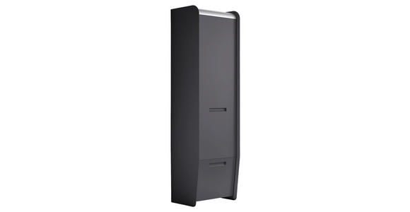 GARDEROBENSCHRANK 57/188/36 cm - Anthrazit/Alufarben, Design, Holzwerkstoff/Metall (57/188/36cm) - Dieter Knoll