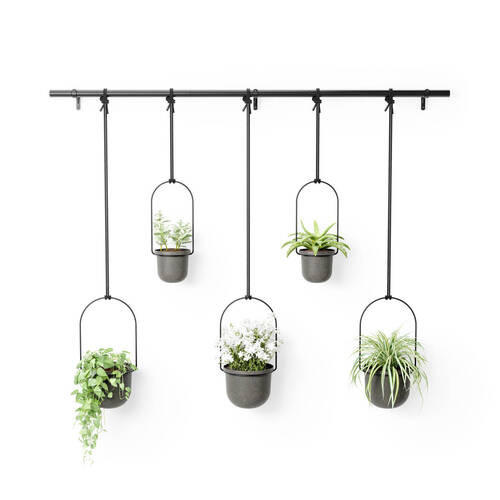 SET ZIDNIH TEGLI ZA CVIJEĆE  metal, plastika  - crna, Basics, metal/plastika (18/94/137cm) - Umbra