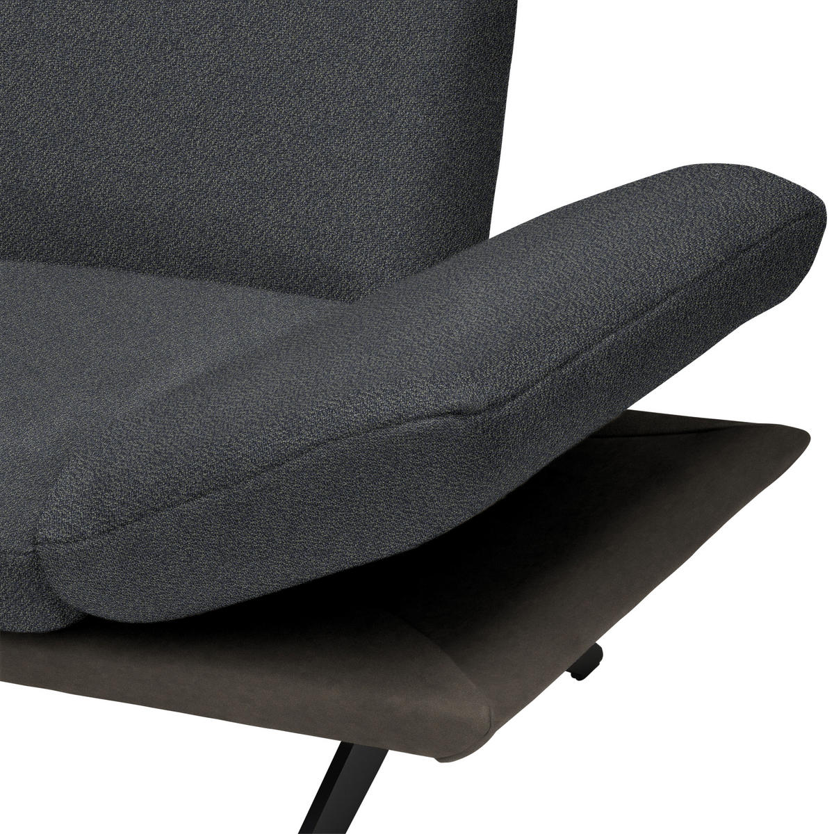 ECKSOFA in Flachgewebe Graublau  - Graublau/Dunkelgrau, Design, Textil/Metall (239/270cm) - Koinor