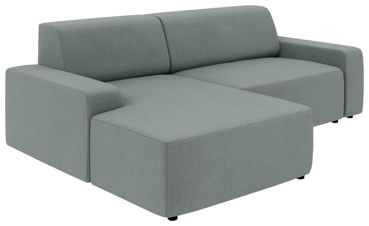 ECKSOFA in Struktur Grau  - Schwarz/Grau, Modern, Kunststoff/Textil (162/246cm) - Trendmanufaktur