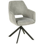 ARMLEHNSTUHL  in Eisen Webstoff  - Hellgrau/Schwarz, Design, Textil/Metall (55,5/88/61cm) - Novel