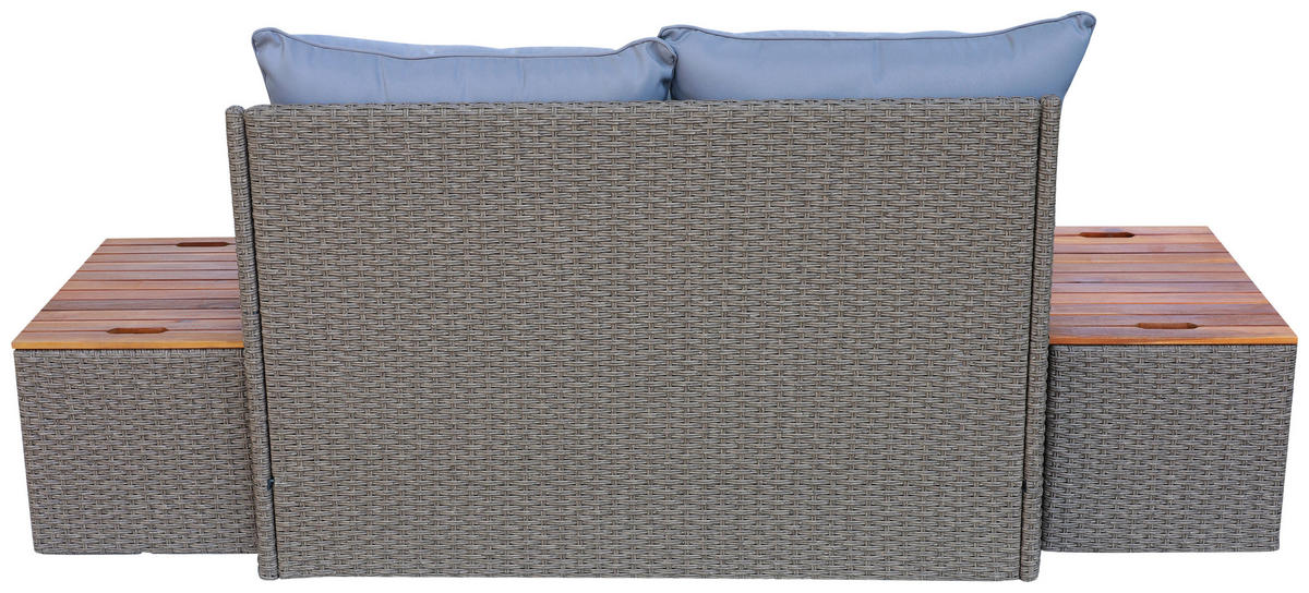 LOUNGE GARNITURA   drvo, metal, plastika, tekstil  siva, boje bagrema, tamno siva    - siva/boje bagrema, Moderno, drvo/metal (113/72/62,5cm) - Ambia Garden