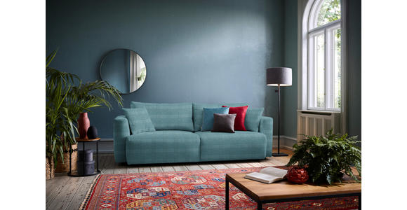 SCHLAFSOFA in Cord Pastellblau  - Pastellblau/Schwarz, Design, Kunststoff/Textil (250/92/105cm) - Carryhome