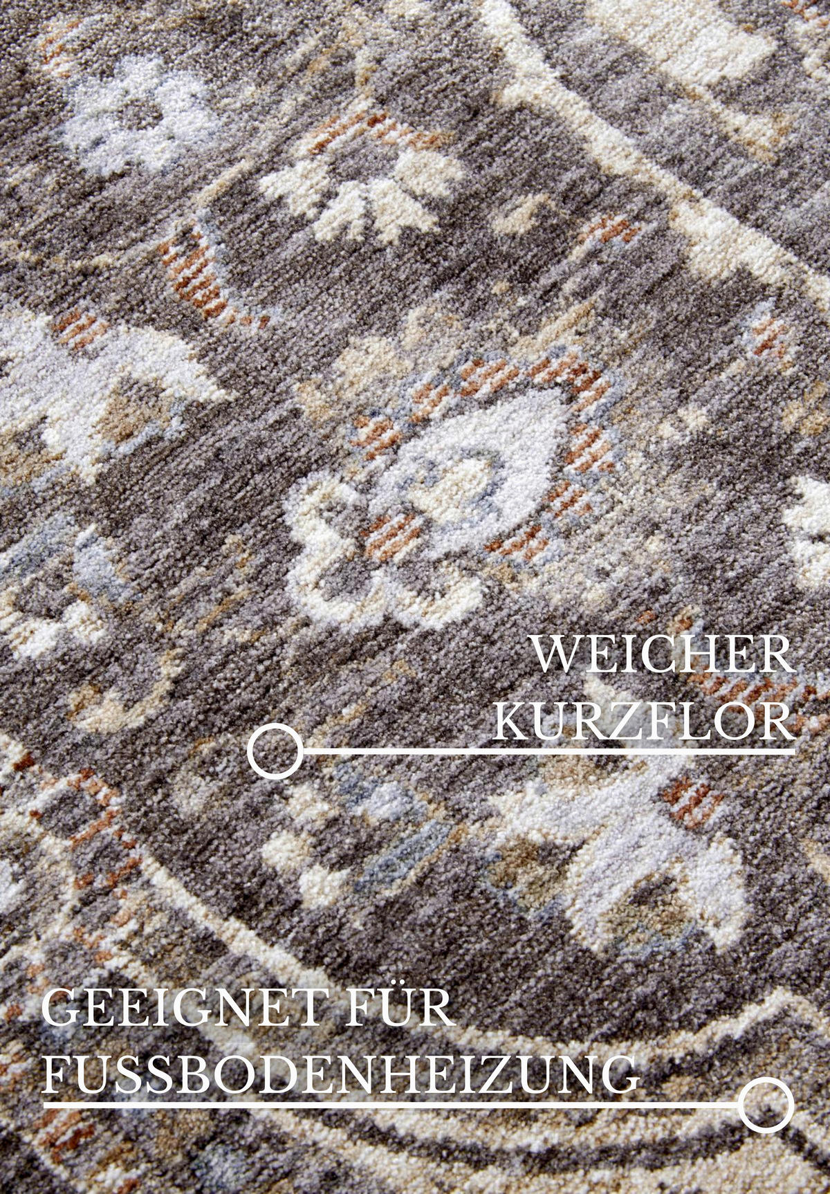 FLACHWEBETEPPICH 120/170 cm Kollektion 1871 Multicolor, Graublau  - Graublau/Multicolor, Design, Kunststoff (120/170cm) - Villeroy & Boch
