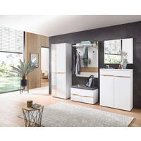 GARDEROBENSCHRANK Memphis  in 65/192/38 cm  - Schwarz/Weiß, Design, Glas/Holzwerkstoff (65/192/38cm) - Voleo